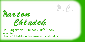marton chladek business card